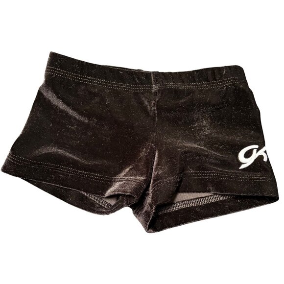 Black Velvet GK Gymnastics Shorts C/M Nylon & Spandex Youth Size - Picture 1 of 3